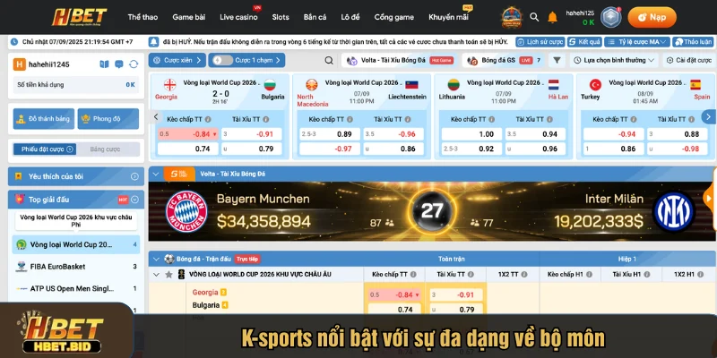 K-sports nổi bật với sự đa dạng về bộ môn